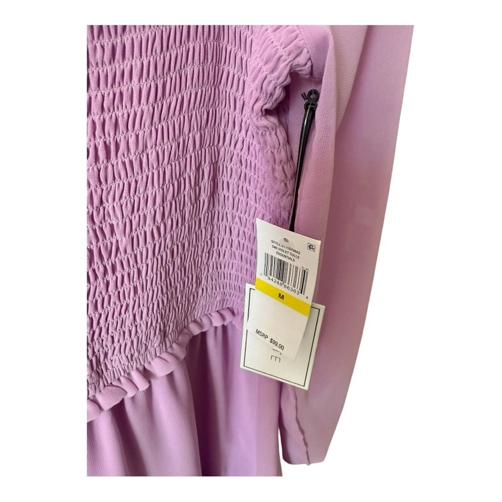 1.State‎ Chiffon Smocked Mini Dress Violet Tulle - Picture 6 of 8